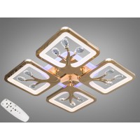 Люстра стельова LED золото 85W димер 4 модулі
