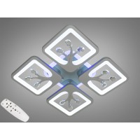 Стельова LED люстра сіра 85W димер пульт 4 модулі