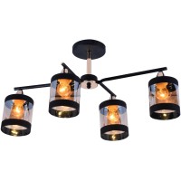 Люстра декоративна INTEREES IS DА5073/4B Black+Gold на 4 плафони
