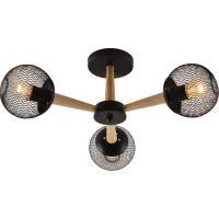 Люстра декоративна INTEREES IS XA1565B-3 BK+WOOD