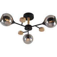 Декоративная люстра INTEREES IS XA1580B-3 BK+WOOD