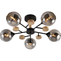 Декоративная люстра IS XA1580B-5 BK+WOOD