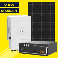 Гібридна сонячна станція на 12 квт Standart | Deye 12 kw | LP Longi 450W