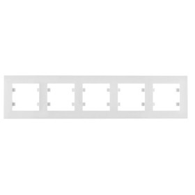 Горизонтальная пятиместная рамка Hager WL5750 Lumina-Intense 5X (белая)