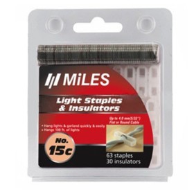 Скоби для кабелів MILES 15C-4 діелектричні з ізоляторами (63шт)