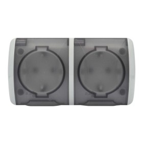 Розетка EVA серая 2-я с заземлением с крышкой ( 554-011500-938 )