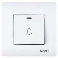 Выключатель дверного звонка Chint NEW3 с LED-подсветкой белый (715388)