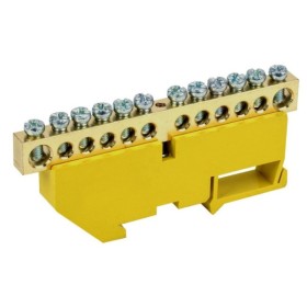 Ізольована шина TNSy «N/PE» ШЛІ8х12-12 на DIN-рейку жовта (TNSy5503136)