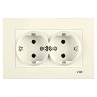 Розетка двойная (кремового цвета) VIKO Karre