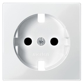 Накладка Schneider Electric Merten System M MTN2330-0319 с заземлением и с защитными шторками (полярно белый)