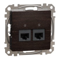 Двойная компьютерная розетка Schneider Electric Sedna Design & Elements RJ45 кат. 5е UTP венге SDD181452