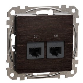 Двойная компьютерная розетка Schneider Electric Sedna Design & Elements RJ45 кат. 5е UTP венге SDD181452