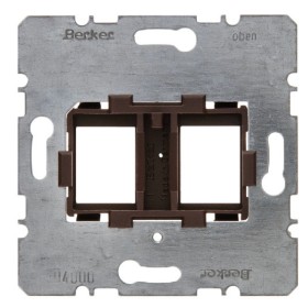 Опорная пластина для модульных разъемов, с коричневой вставкой, 2-местная (механизм) Berker