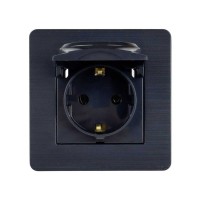Розетка Nilson Selene антрацит 1-на з заземленням з кришкою ( 23362518 )