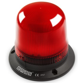 Червоний багатофункціональний проблисковий маяк Emas IT120R024 24В AC/DC Ø120мм