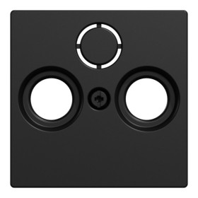 Центральная панель TV розетки антенная Merten System M Ocean Plastic, MEG4123-0403 (черная матовая)