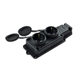 Колодка Violux каучук настінна 2-на з заземленням з кришкою IP44 ( 930650 )