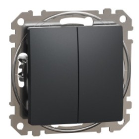 Двоклавішний вимикач Schneider Electric Sedna Design & Elements чорний SDD114105
