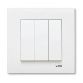 Вимикач 3-клавішний, білий, VIKO Karre