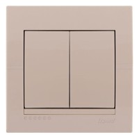 Выключатель 2-кл. кремовый, Deriy, Lezard
