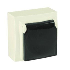 Розетка Nilson Themis кремова 1-на з заземленням з кришкою ( 26121018 )