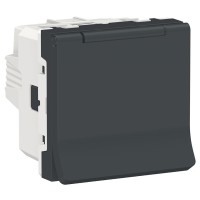 Розетка Schneider Electric NU303754TA (винтовой зажим) 16А (антрацит)