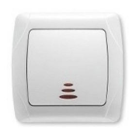 Вимикач 1-клавішний із підсвічуванням білий VIKO Carmen