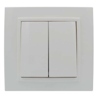 Выключатель ELBI ZENA белый 2кл с рамкой ( 500-010200-202 )