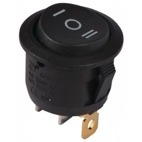 Переключатель Аско-Укрем KCD1-5-103 B/B (I-0-II) круглый черный (A0140040070)