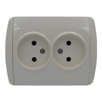 Розетка ELBI ZIRVE Fixline кремовая 2-я без заземления (501-010303-908)