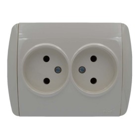 Розетка ELBI ZIRVE Fixline кремовая 2-я без заземления (501-010303-908)