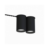 Точковий світильник для зовнішньої проводки Pikart 33889-2 BP GU10 2x60W IP20 Чорний