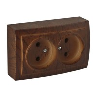 Розетка Nilson Themis горіх 2-на без заземлення ( 26271024 )