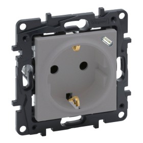 Розетка Legrand Niloe Step 2К+З 16A + USB тип C 1,5A 250В (алюминий)