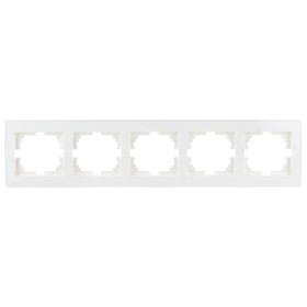 Пятиместная горизонтальная рамка Lezard Rain (703-0202-150) с боковой вставкой (белая)