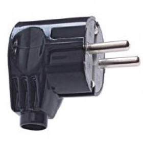 Кутова вилка FAR F128B з заземленням чорна (7.4.2.160935)