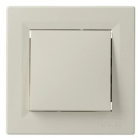 Перемикач перехресний 1-клавішний кремовий Asfora, EPH0500123