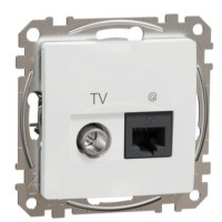 Кінцева TV-розетка Schneider Electric Sedna Design & Elements + RJ45 кат. 6 UTP біла SDD111469T