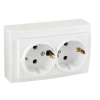 Розетка Nilson Themis біла 2-на з заземленням ( 26111025 )