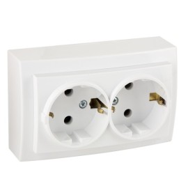 Розетка Nilson Themis біла 2-на з заземленням ( 26111025 )