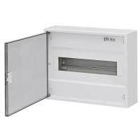 Однорядный наружный электрощиток ETI 001100240 ACT 12 PT 12+2 с прозрачной дверцей