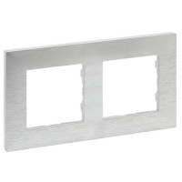 Рамка 2-постовая Legrand Niloe Step фактурный алюминий (863892)