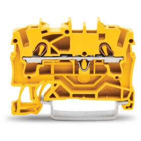 Проходная клеммная колодка Wago 2000-1206 Topjob®S с рельсовыми креплением на DIN рейку 2L-DG-KL 1,0мм² GELB