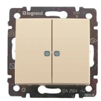 Механізм прохідного 2-кл. вимикача Valena з підсвічуванням слонова кістка