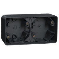 Накладний горизонтальний блок підрозетників Schneider Electric MUR37914 IP55 (антрацит)
