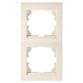 Рамка 2-местная вертикальная кремовая, Deriy, Lezard