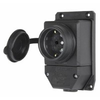 Каучукова одинарна розетка E.Next e.socket.rubber.029.1.16 16А із заземленням та захисною кришкою (s9100025)