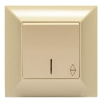 Переключатель проходной с подсветкой Gunsan Neoline крем