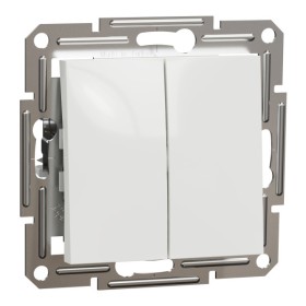 Выключатель кнопочный двухклавишный Schneider Electric Asfora без рамки белый (EPH1170121)