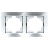 Рамка ELBI VEGA Silverline серый металлик 2-на (510-011000-226)